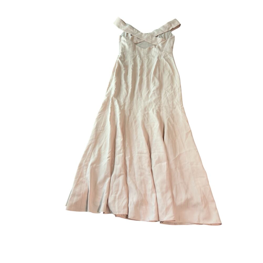 NWT Dessy OFF-THE-SHOULDER CUFF TRUMPET GOWN WITH FRONT SLIT CAMEO Size 12‎ R - Picture 3 of 14